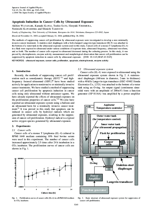 (PDF) Apoptosis Induction in Cancer Cells by Ultrasound Exposure