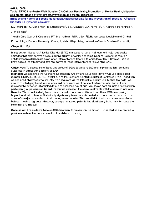 (PDF) Efficacy and Harms of Second-generation Antidepressants for the ...
