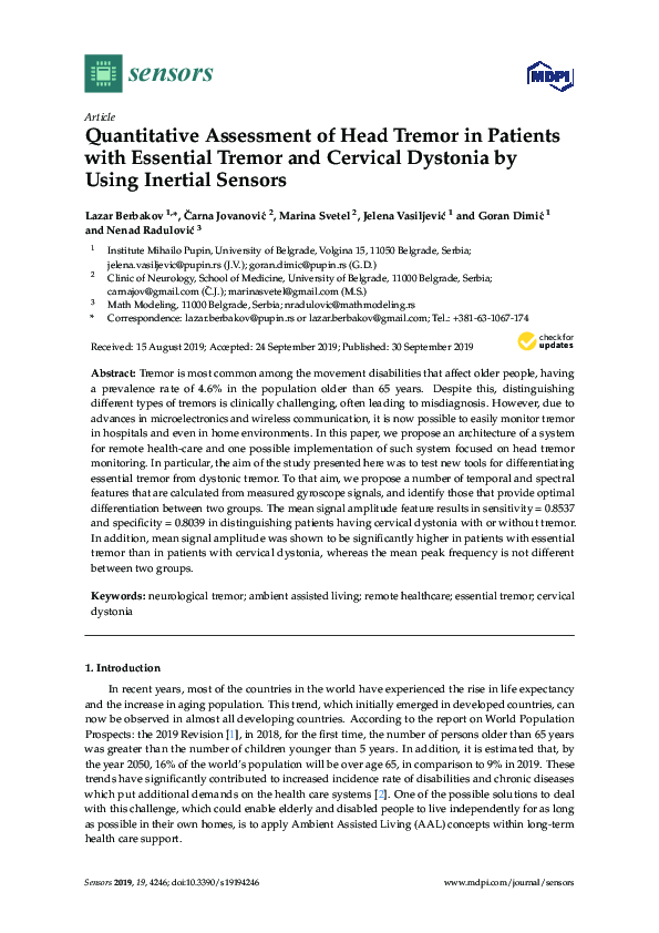(PDF) Quantitative Assessment of Head Tremor in Patients with Essential ...