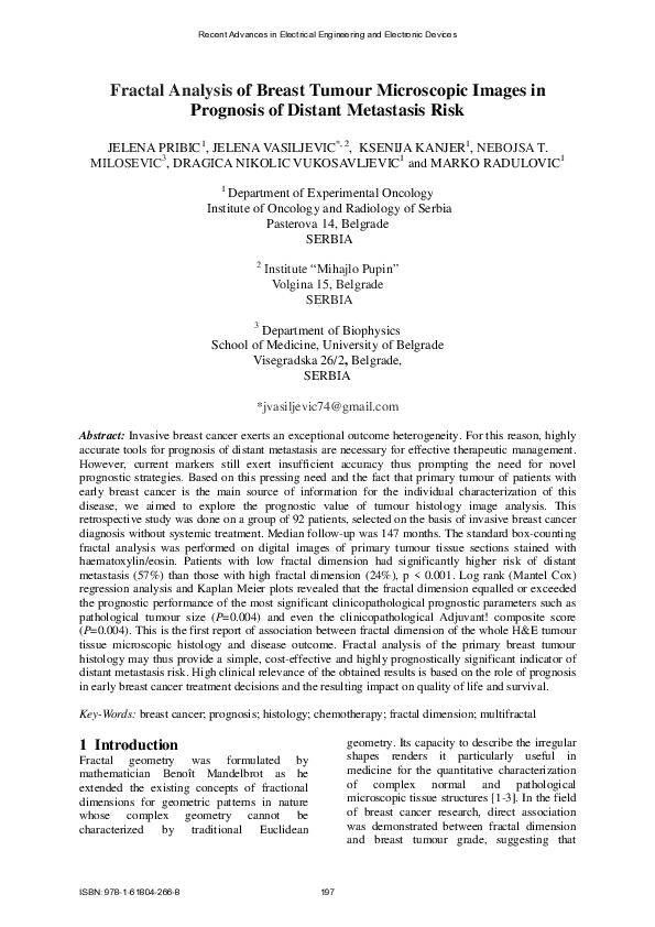 (PDF) Fractal Analysis of Breast Tumour Microscopic Images in Prognosis ...