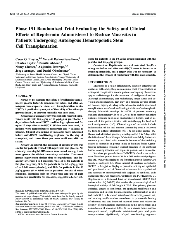 (PDF) Phase I/II Randomized Trial Evaluating the Safety and Clinical ...