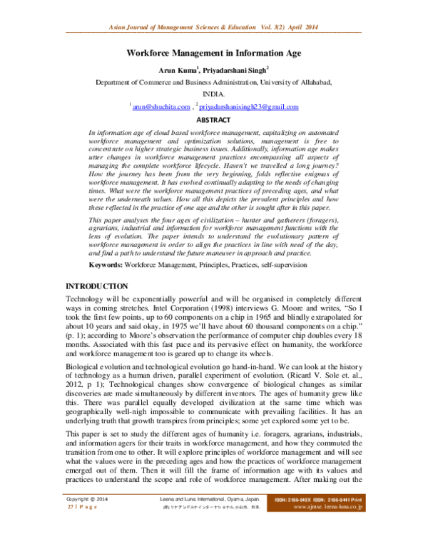 (PDF) Workforce Management in Information Age