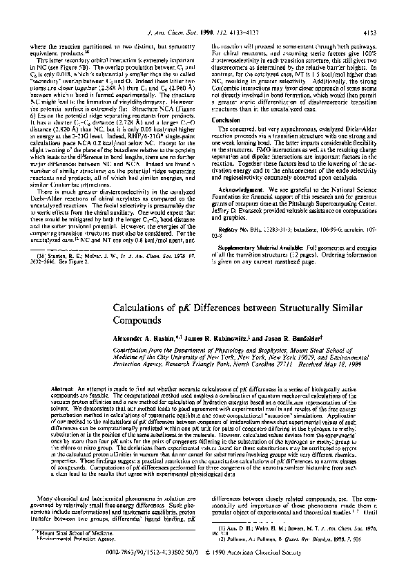 (PDF) Calculations of pK differences between structurally similar ...