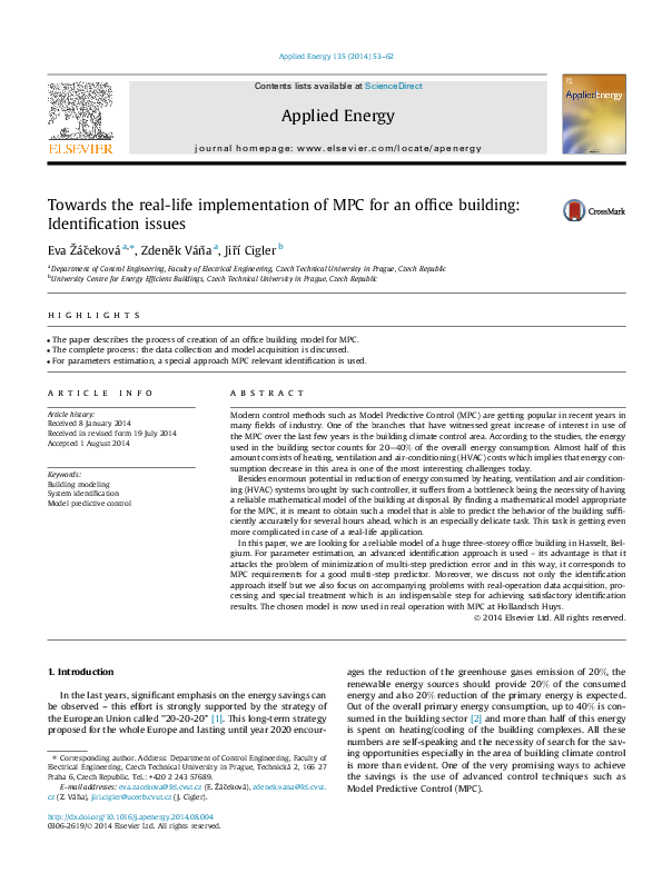 (PDF) Towards the real-life implementation of MPC for an office ...