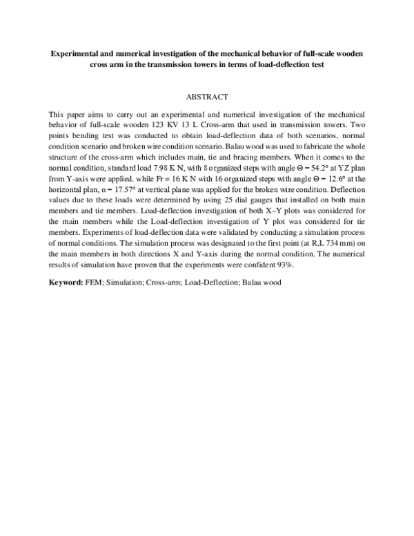 (PDF) Experimental and numerical investigation of the mechanical ...