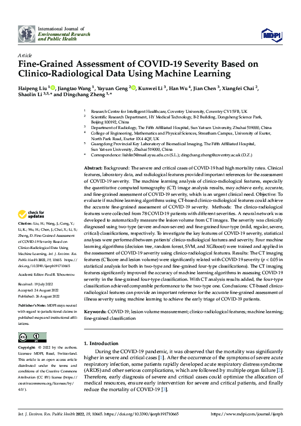 (PDF) Fine-Grained Assessment of COVID-19 Severity Based on Clinico ...