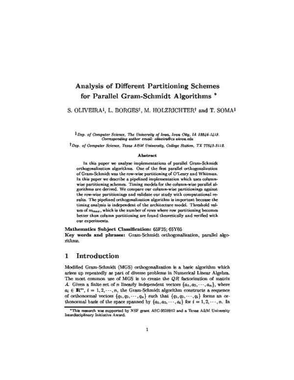 (PDF) Analysis of Different Partitioning Schemes for Parallel Gram ...