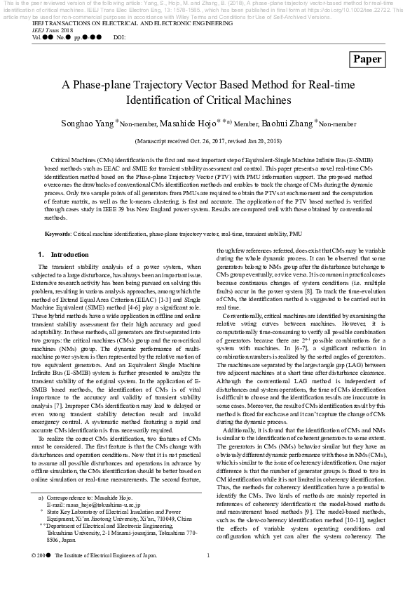 (PDF) A phase-plane trajectory vector-based method for real-time ...