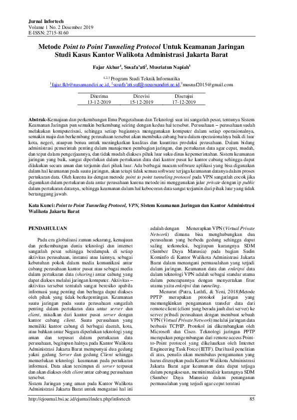 (PDF) Metode Point to Point Tunneling Protocol Untuk Keamanan Jaringan ...