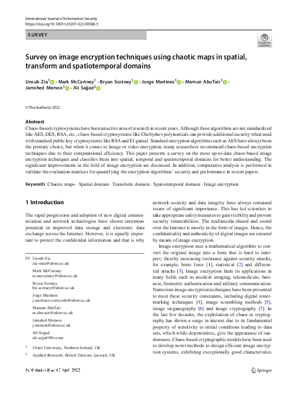 (PDF) Survey on image encryption techniques using chaotic maps in ...