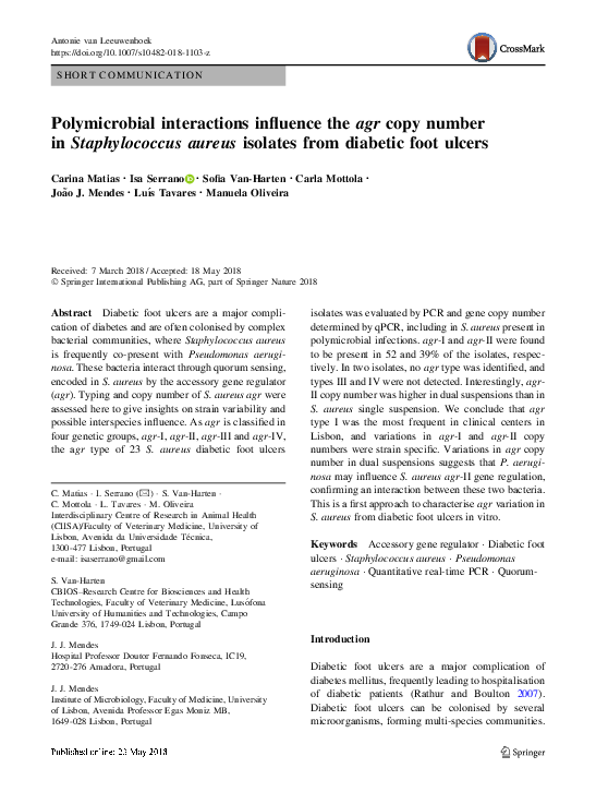 (PDF) Polymicrobial interactions influence the agr copy number in ...