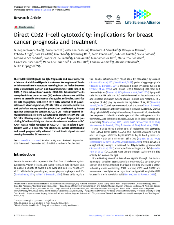 (PDF) Direct CD32 T-cell cytotoxicity: implications for breast cancer ...