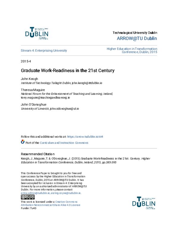 (PDF) Graduate Work-Readiness in the 21st Century