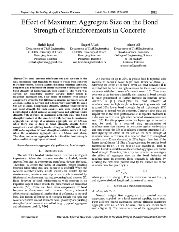 (PDF) Effect of Maximum Aggregate Size on the Bond Strength of ...