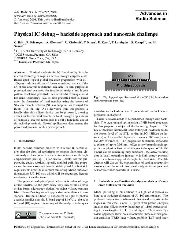 (PDF) Physical IC debug – backside approach and nanoscale challenge