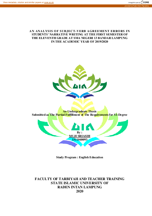 (PDF) An Analysis of Subject-Verb Agreement Errors in Students ...