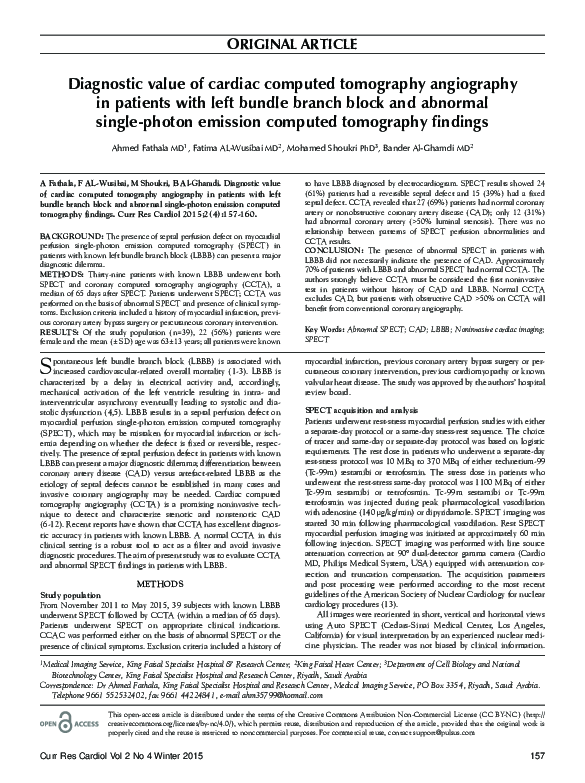 (PDF) Diagnostic value of cardiac computed tomography angiography in ...