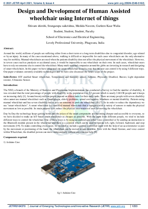 (PDF) Design and Development of Human Assisted wheelchair using ...