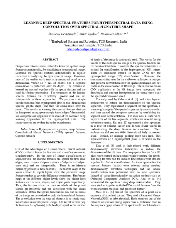 (PDF) Learning Deep Spectral Features for Hyperspectral Data Using ...