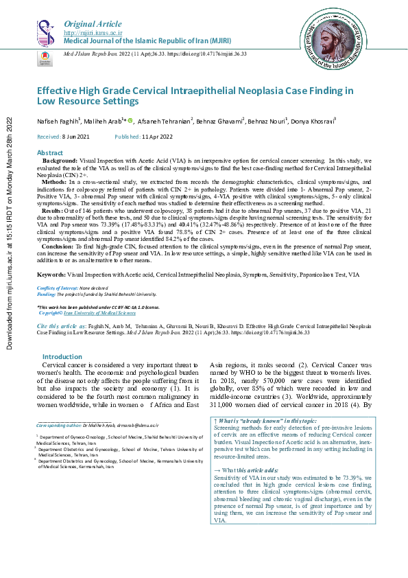 (PDF) Effective High Grade Cervical Intraepithelial Neoplasia Case ...