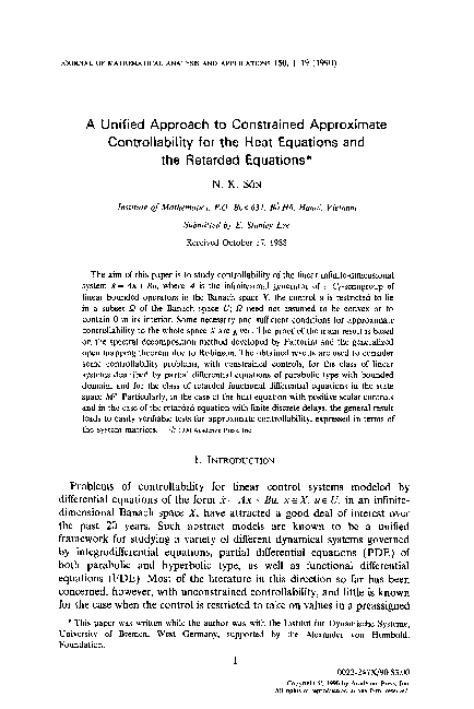 (PDF) A unified approach to constrained approximate controllability for ...