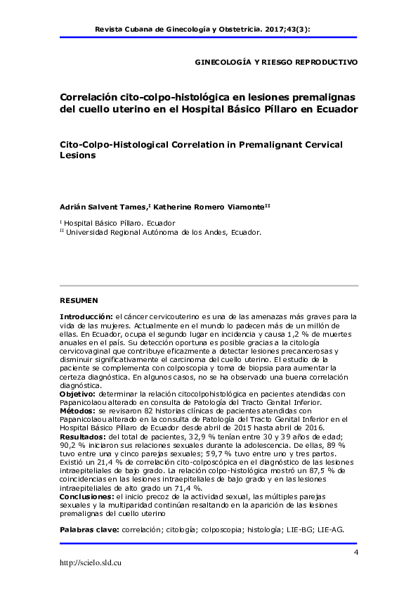 (PDF) Correlación cito-colpo-histológica en lesiones premalignas del ...