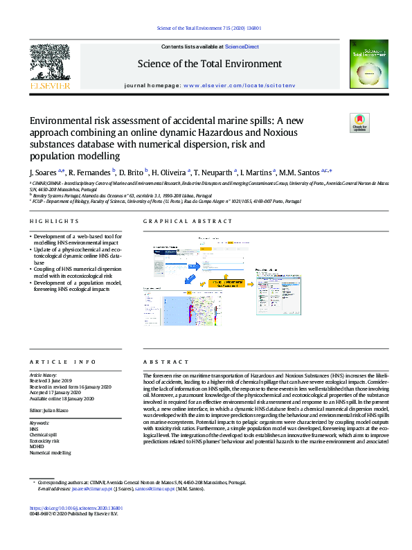 (PDF) Environmental risk assessment of accidental marine spills: A new ...