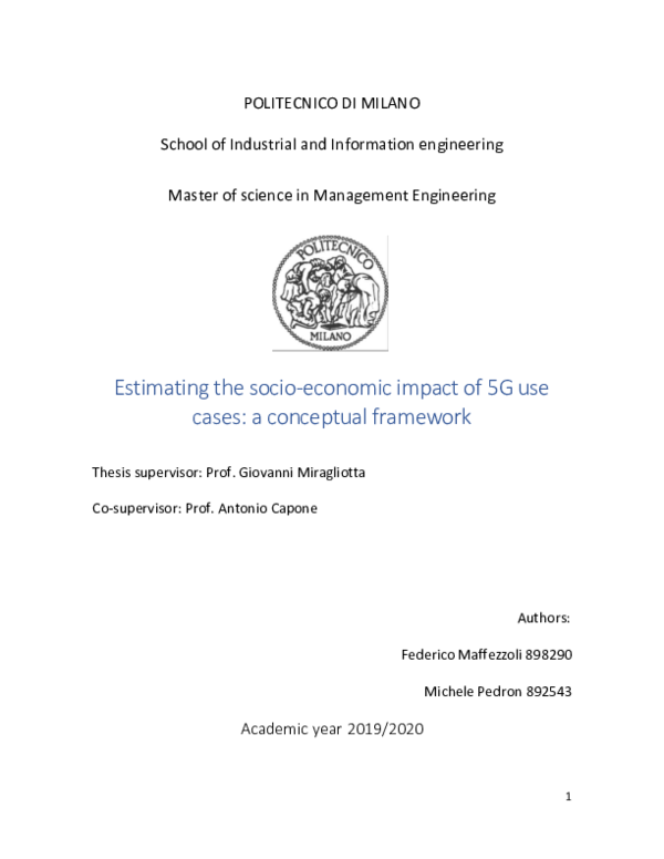 (PDF) Estimating the socio-economic impact of 5G use cases: a ...
