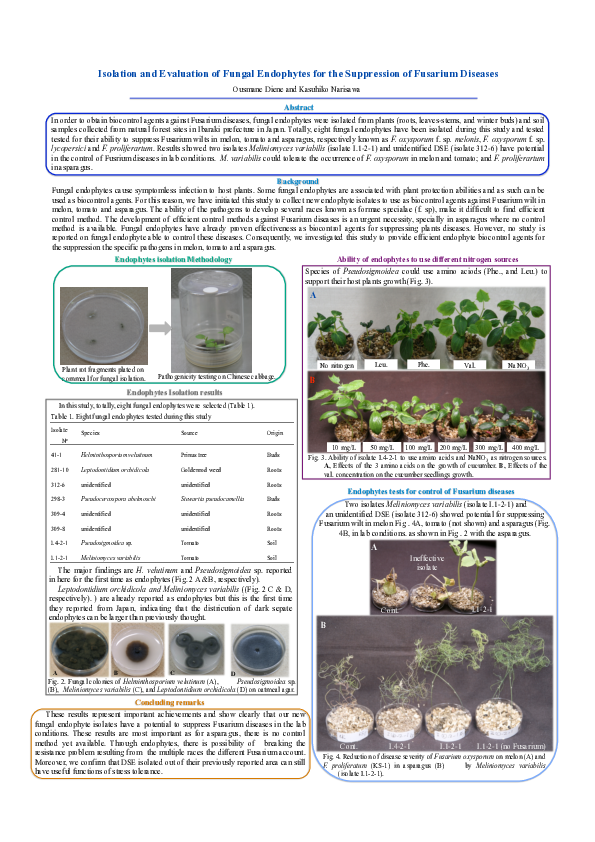 (PDF) Isolation and Evaluation of Fungal Endophytes for the Suppression ...