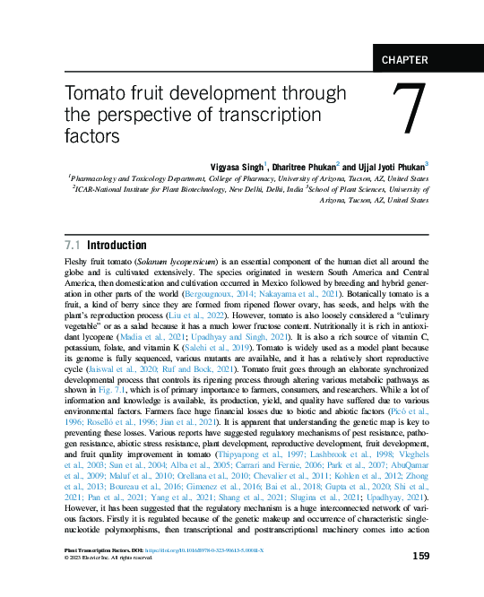 (PDF) Tomato fruit development through the perspective of transcription ...