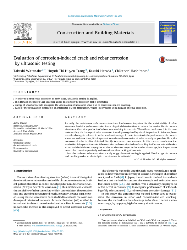 (PDF) Evaluation of corrosion-induced crack and rebar corrosion by ...