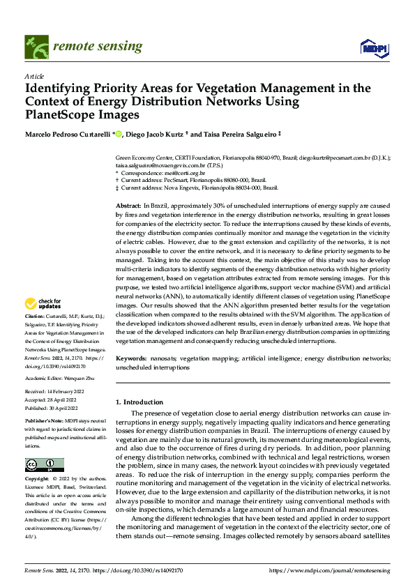 (PDF) Identifying Priority Areas for Vegetation Management in the ...