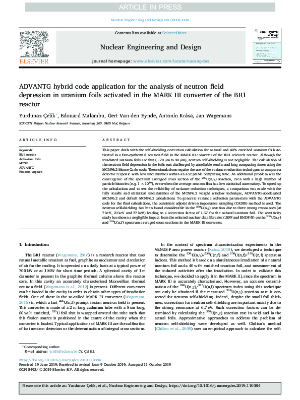 (PDF) ADVANTG hybrid code application for the analysis of neutron field ...
