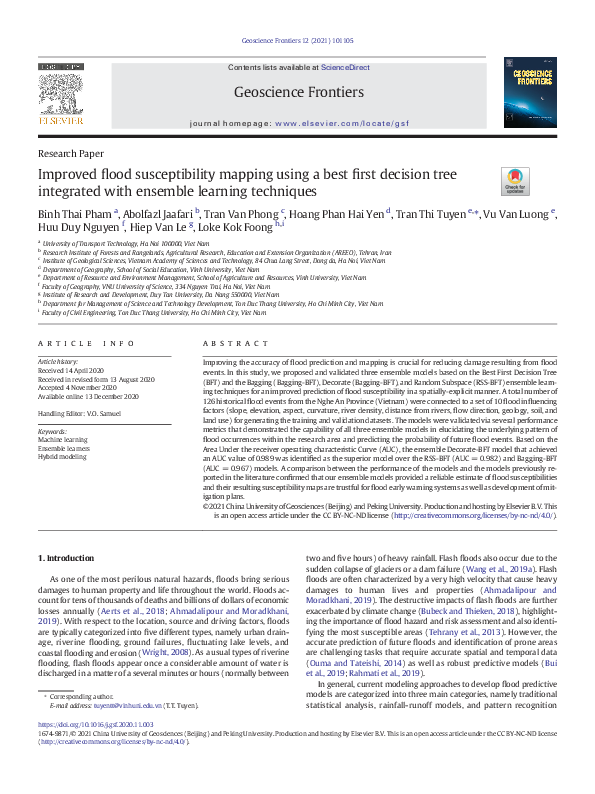 (PDF) Improved flood susceptibility mapping using a best first decision ...