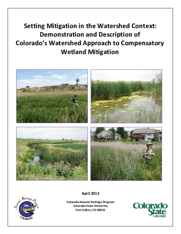 (PDF) Setting mitigation in the watershed context: demonstration and ...