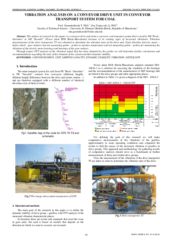 (PDF) Vibration Analysis on a Conveyor Drive Unit in Conveyor Transport ...