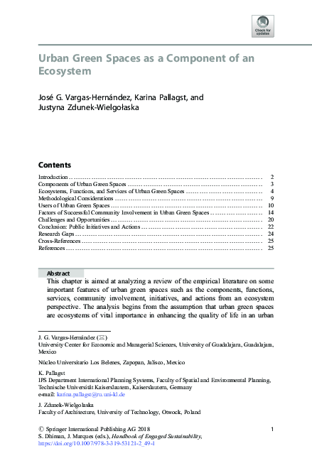 (PDF) Urban Green Spaces as a Component of an Ecosystem