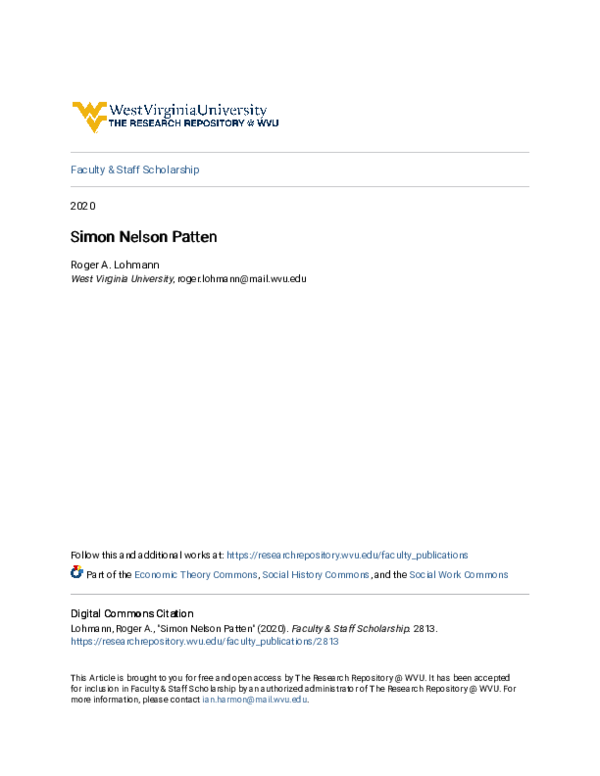 (PDF) Simon Nelson Patten