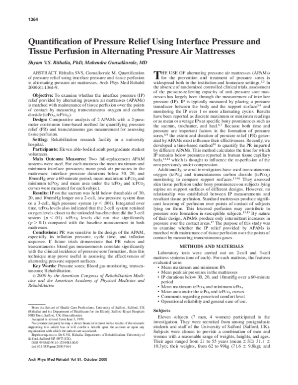 (PDF) Quantification of pressure relief using interface pressure and ...