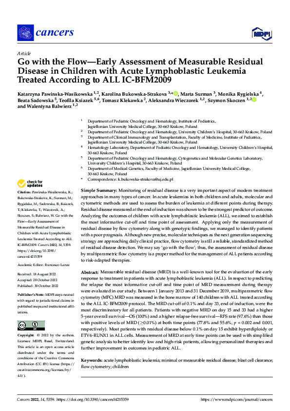 (PDF) Go with the Flow—Early Assessment of Measurable Residual Disease ...