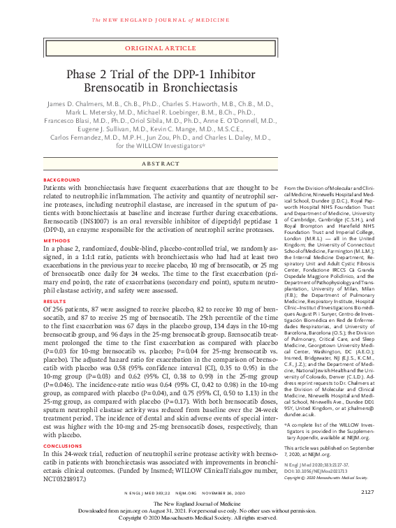 PHASE 3 TRIAL OF THE DPP 1 INHIBITOR BRENSOCATIB IN BRONCHIECTASIS visual data 3