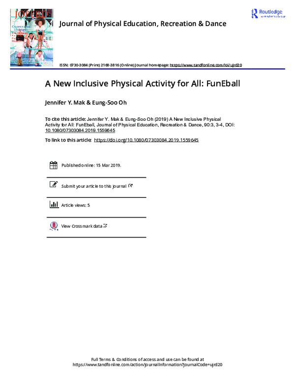 (PDF) A New Inclusive Physical Activity for All: FunEball