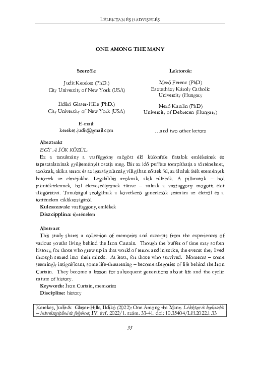 (PDF) One among the many
