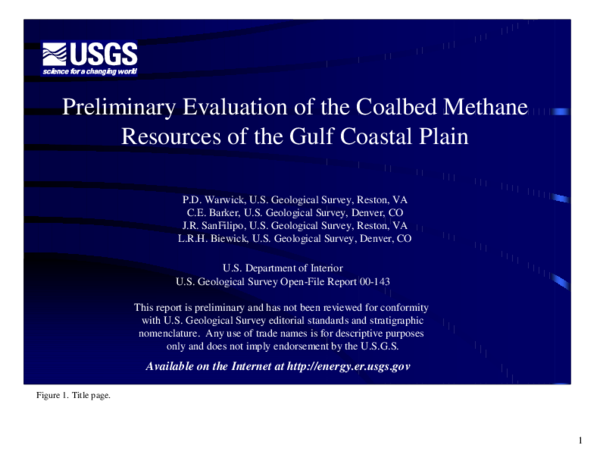 (PDF) Preliminary evaluation of the coalbed methane resources of the ...