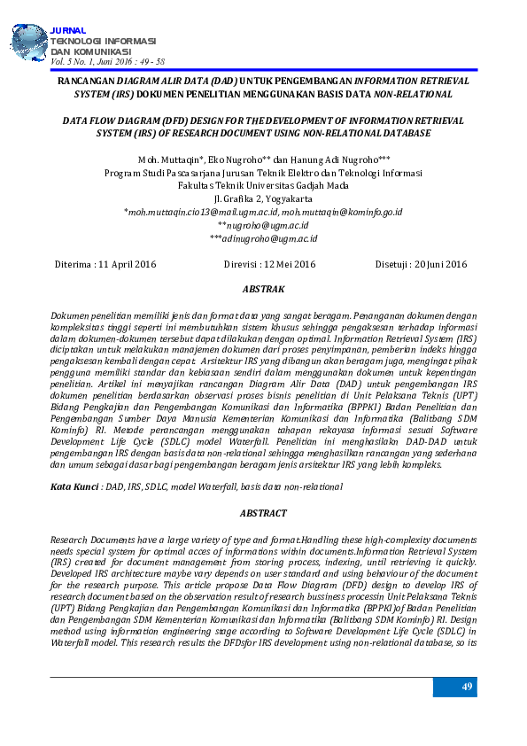 (PDF) Data Flow Diagram (DFD) Design for the Development of Information ...