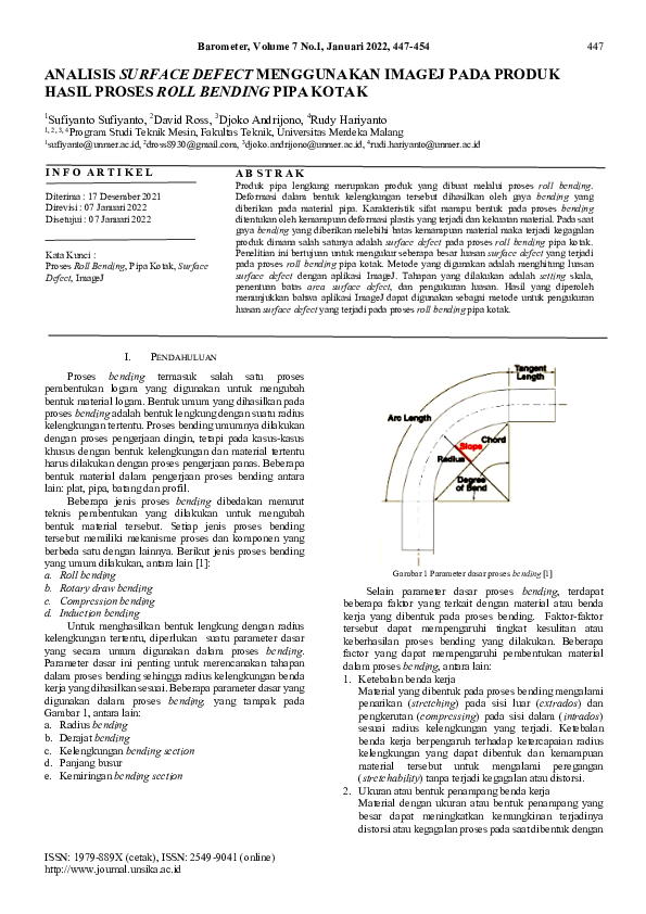 (PDF) Analisis Surface Defect Menggunakan Imagej Pada Produk Hasil ...