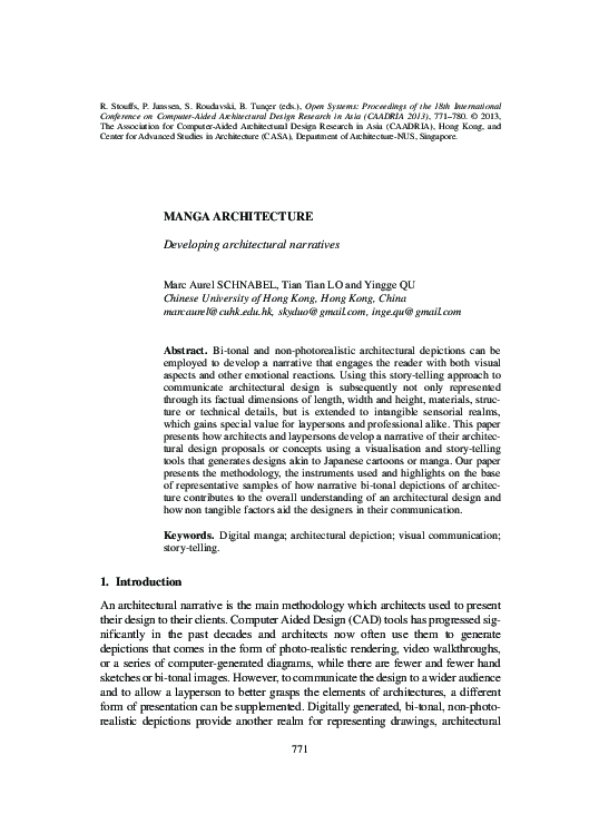 (PDF) Developing architectural narratives