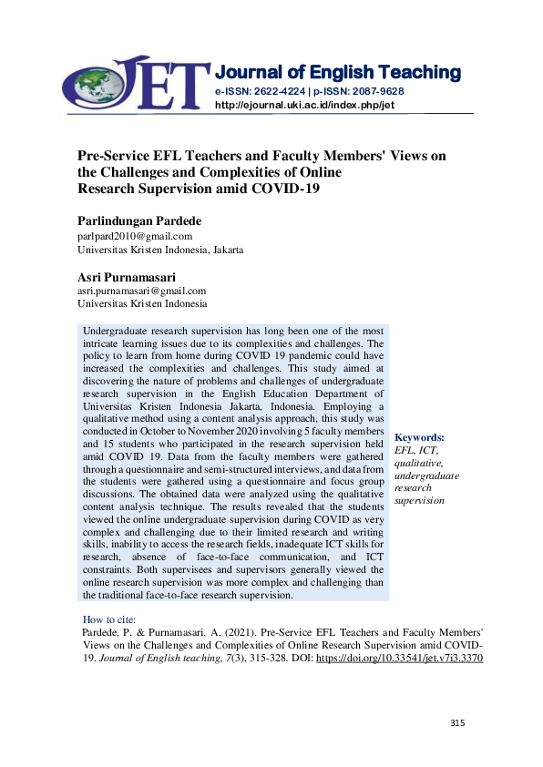 (PDF) Pre-Service EFL Teachers and Faculty Members' Views on the ...