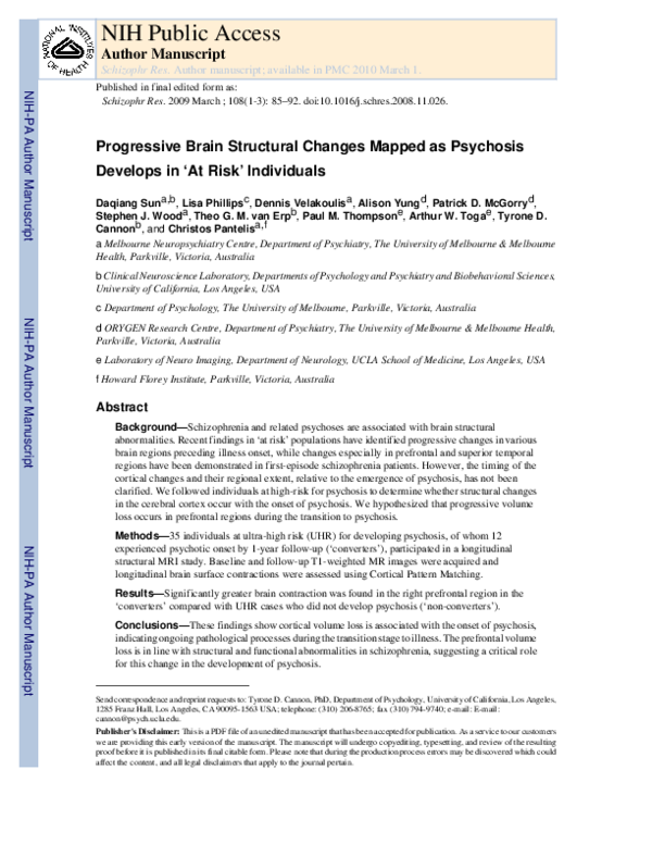 (PDF) Progressive brain structural changes mapped as psychosis develops ...