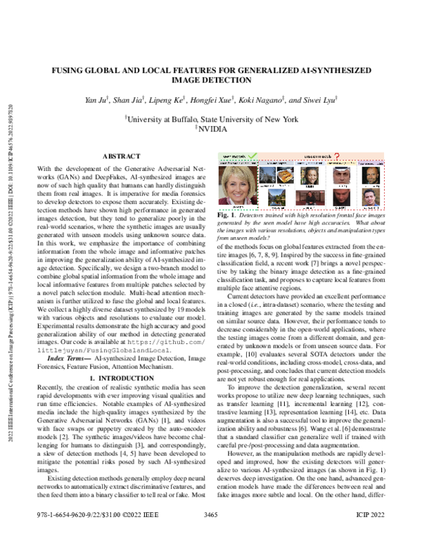 (PDF) Fusing Global and Local Features for Generalized AI-Synthesized ...